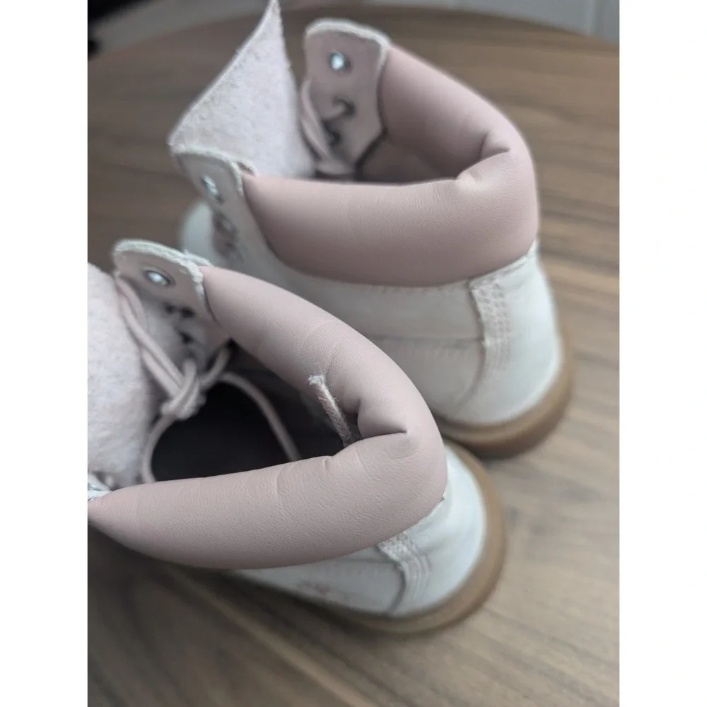 Timberland Premium 6 Inch Waterproof Boots Pink Nubuck Toddler Size 13.5 US Kids